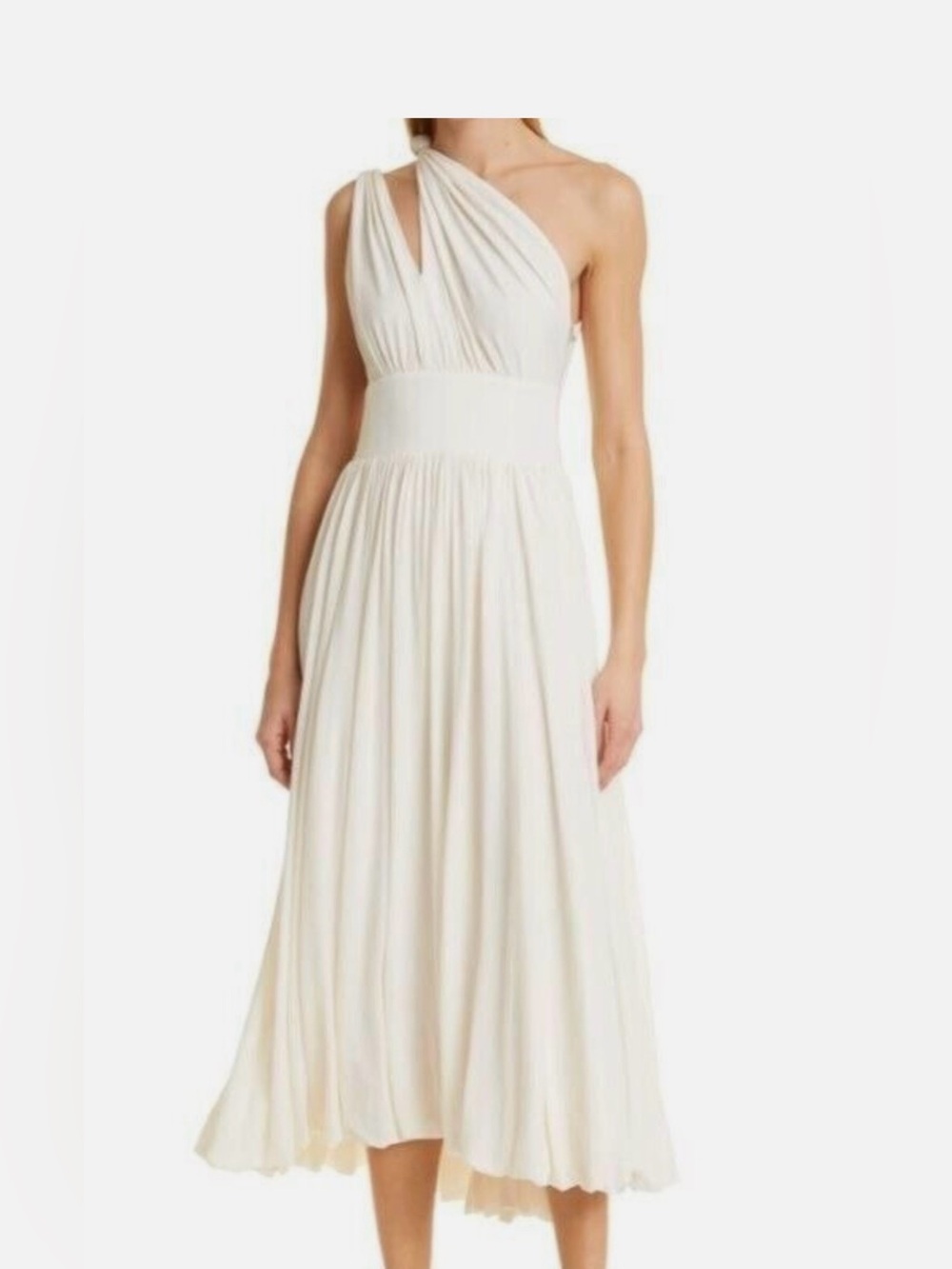 LA LIGNE NWT Helena One-Shoulder Midi Dress Ivory